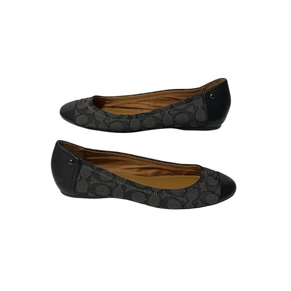 Coach Shoes - COACH Chelsea Outline Signature Black Smoke Ballet Flats EUR 39 US 8.5 / 10.25"